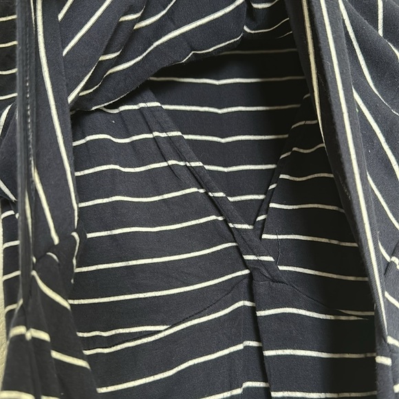 Seraphine Navy White Striped Fit & Flare Maternity Nursing Dress Rowan Size 12 - Picture 5 of 14